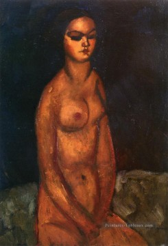 assis nu 1908 Amedeo Modigliani Peinture à l'huile